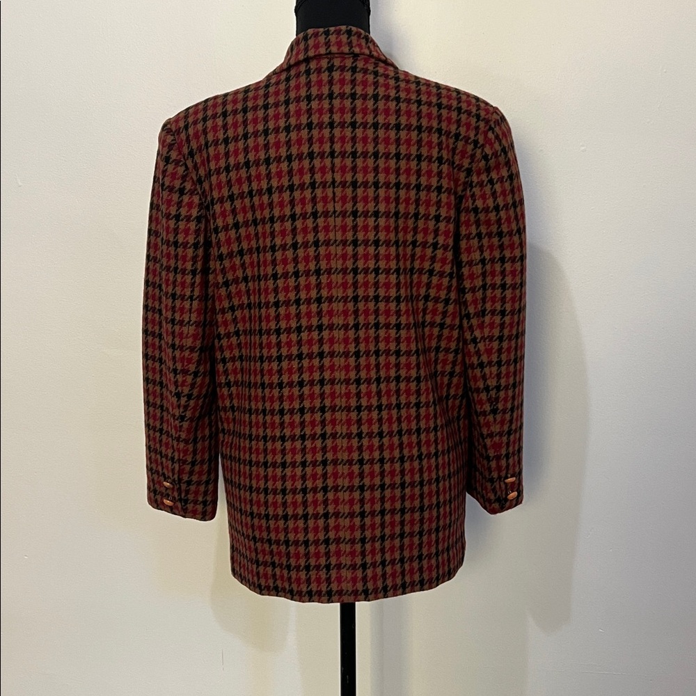 Vintage SK & Company Wool Houndstooth Blazer with Button Detail - Picture 2 of 5